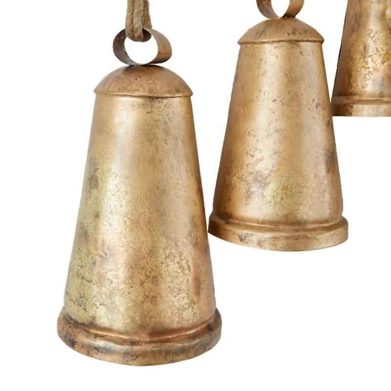 Aged Gold Triangle Bells Wall Plaque