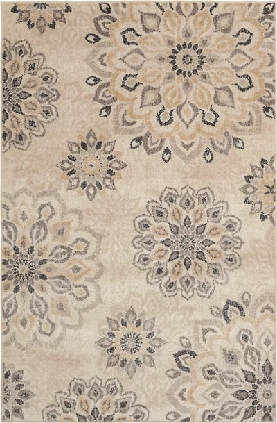 Tan Floral Mini Medallions Area Rug, 5x7
