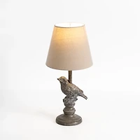 Stone Gray Perched Bird Table Lamp
