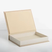 Small Beige Linen Book Box
