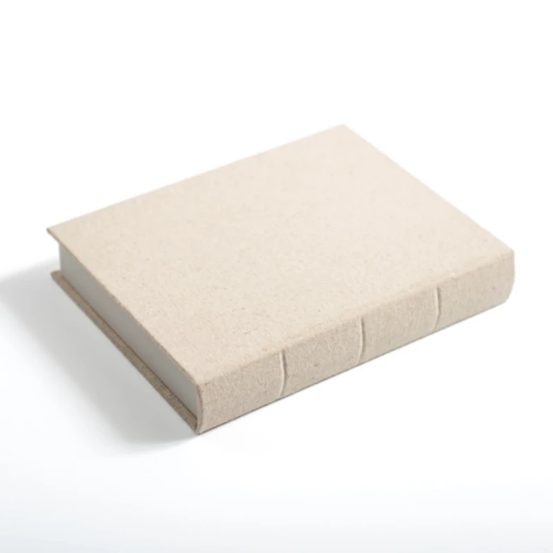 Small Beige Linen Book Box