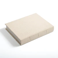 Small Beige Linen Book Box