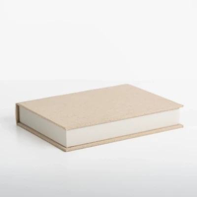 Small Beige Linen Book Box