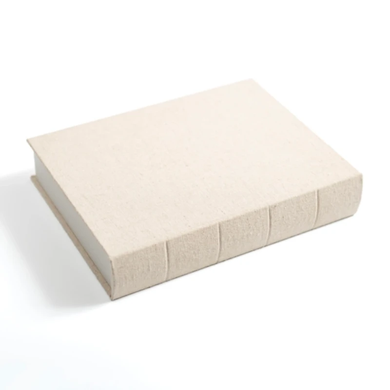 Large Beige Linen Book Box