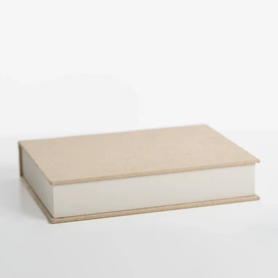 Large Beige Linen Book Box
