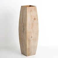 Natural Wood Oblong Floor Vase, 24 in.