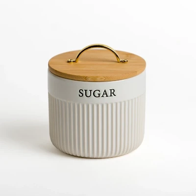 Sugar Ribbed Ceramic Canister