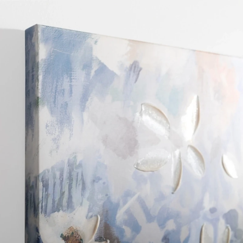 Blue and Orange Blooms Canvas Art Print