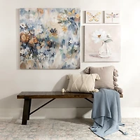 Blue and Orange Blooms Canvas Art Print