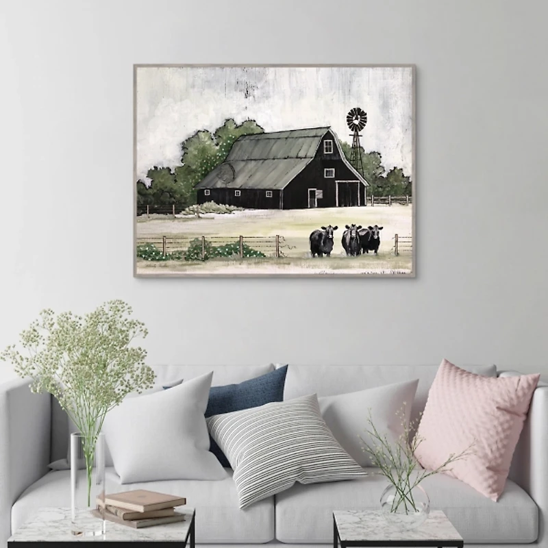 Stay or Go Framed Canvas Art Print