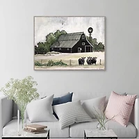 Stay or Go Framed Canvas Art Print