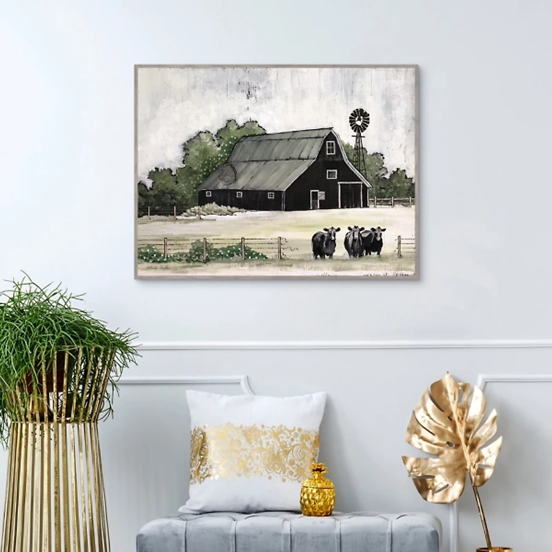 Stay or Go Framed Canvas Art Print