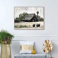 Stay or Go Framed Canvas Art Print