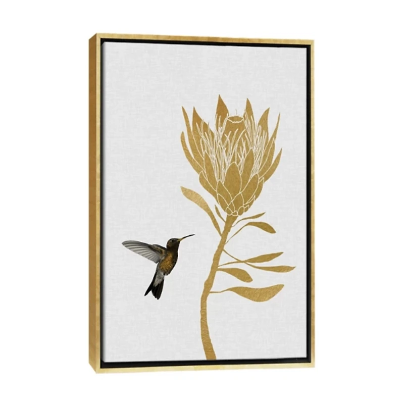 Hummingbird Soaring Canvas Framed Art