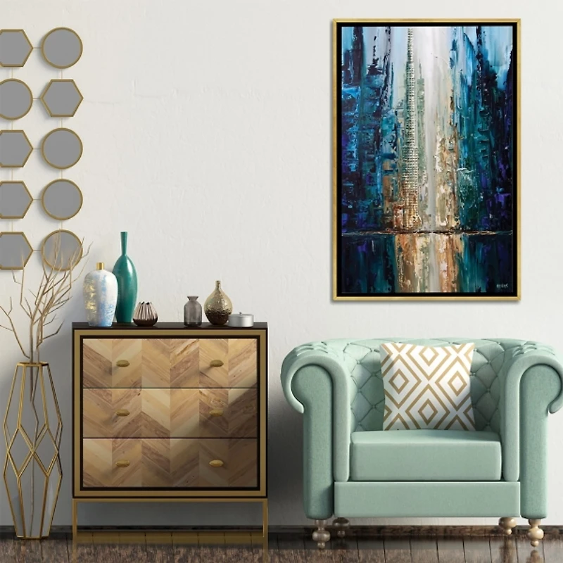 Infinite Reflection Abstract Canvas Framed Art