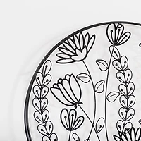 Round Metal Floral Cutout Wall Plaque
