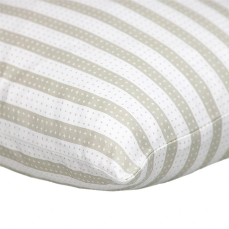 White and Tan Dotted Stripes Pillow