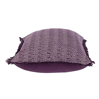 Purple Woven Stripes Fringe Lumbar Pillow