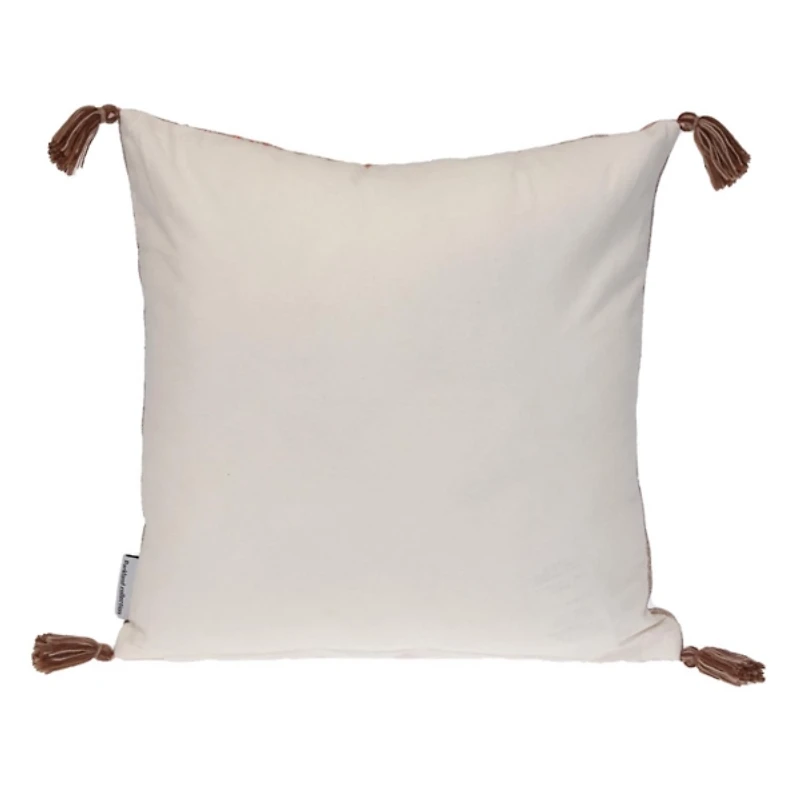 Orange and Pink Floral Stripe Pillow