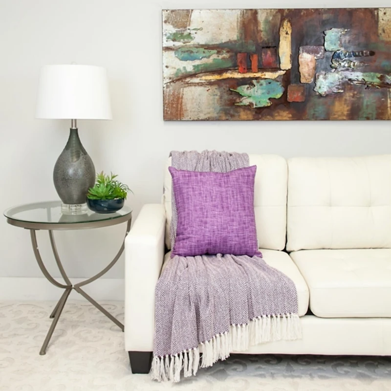 Purple Textured Velvet Pillow