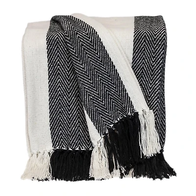 Chalet Striped Fringe Throw