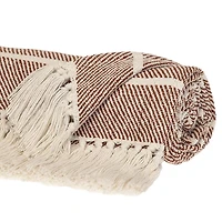 Brown Herringbone Striped Throw