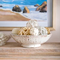 Cream Textured Terracotta Decorative Bowl