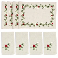 Holly Berry 8-pc. Placemat and Napkin Set