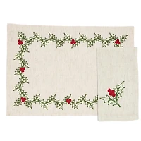 Holly Berry 8-pc. Placemat and Napkin Set