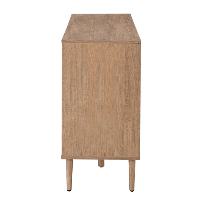 Natural Cane Wood Arched Cabinet