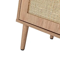 Natural Cane Wood Arched Cabinet