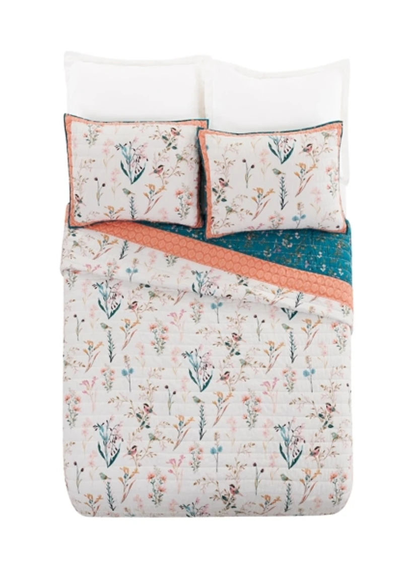 English Garden Full/Queen 3-pc. Quilt Set