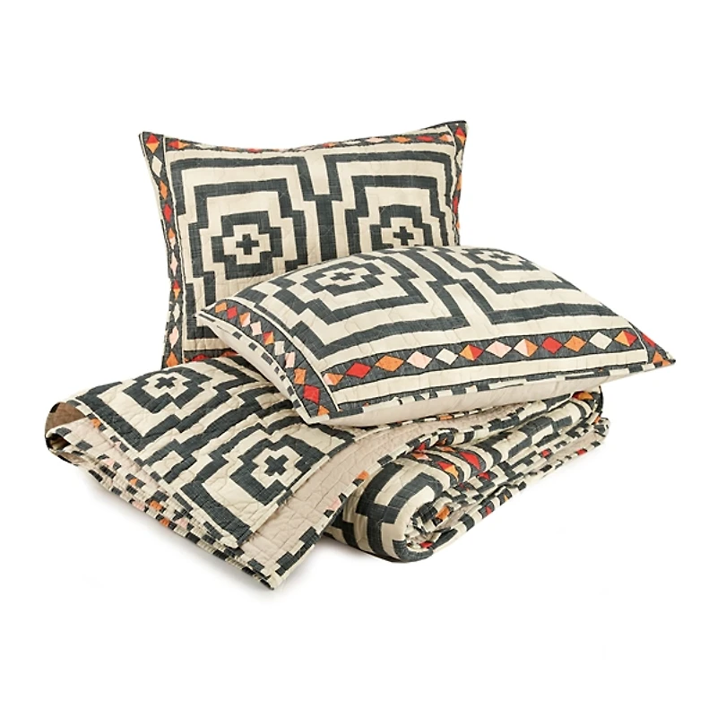 Justina Blakeney Black Hypnotic Queen Quilt Set