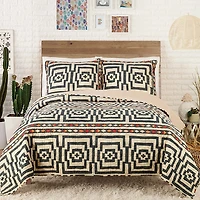 Justina Blakeney Black Hypnotic Queen Quilt Set