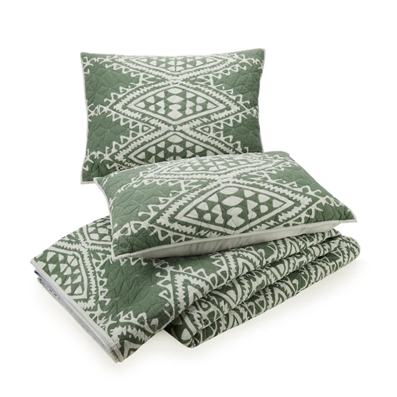 Justina Blakeney Green Aisha King Quilt Set