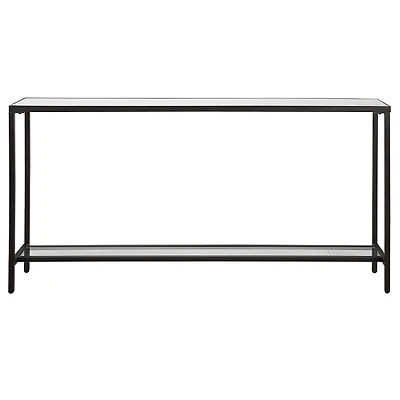 Black Metal Glass Top Console Table