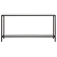 Black Metal Glass Top Console Table