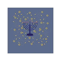 Blue Menorah Canvas Art Print