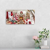 Living Room at Christmas Canvas Art Print