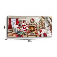Living Room at Christmas Canvas Art Print
