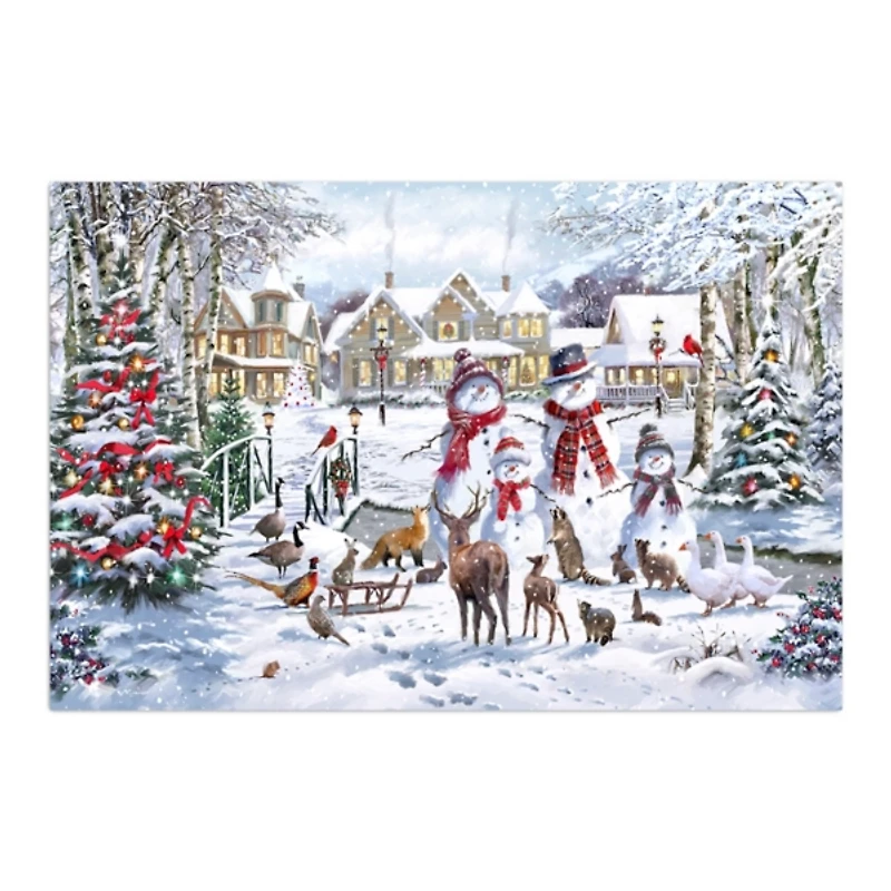 Snowman Family Canvas Art Print