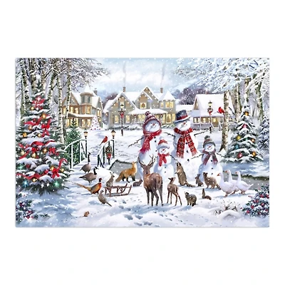 Snowman Family Canvas Art Print