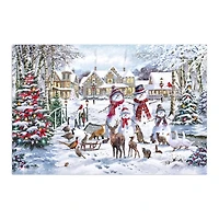 Snowman Family Canvas Art Print