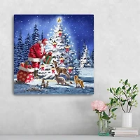 Santa Giving Gifts Canvas Art Print