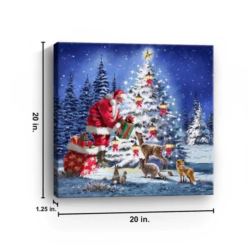 Santa Giving Gifts Canvas Art Print