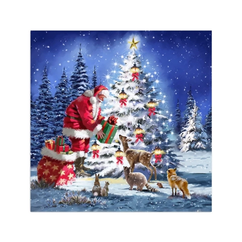 Santa Giving Gifts Canvas Art Print