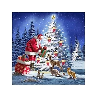 Santa Giving Gifts Canvas Art Print
