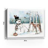 Woodland Snowman Canvas Art Print
