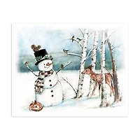 Woodland Snowman Canvas Art Print