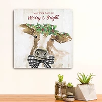 Merry and Bright Cow Canvas Art Print
